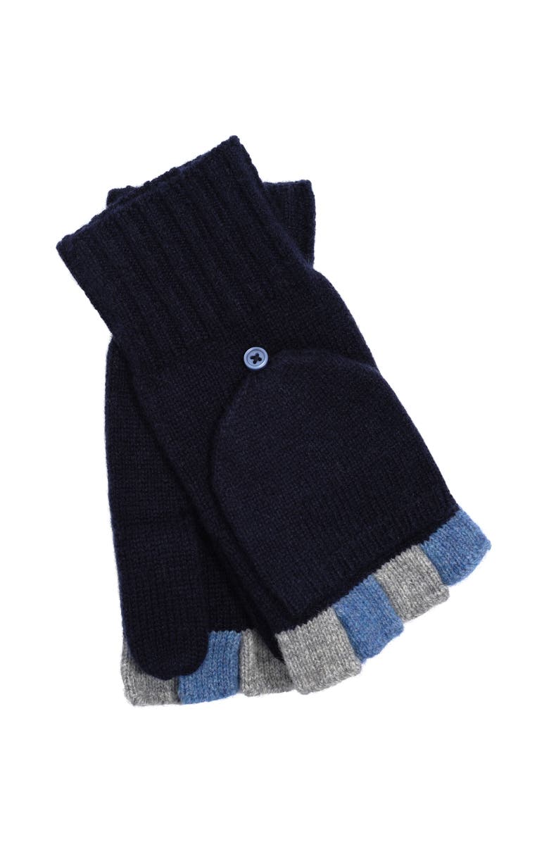 Echo Colorblock Pop-Top Mitten, Main, color, Navy