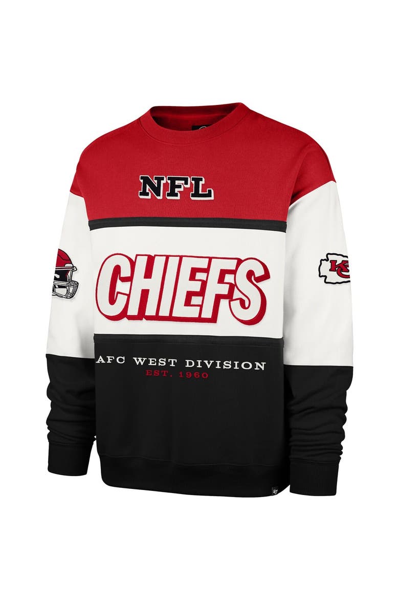 Men's '47 Red/Black Kansas City Chiefs Breeze Maximalist Sweatshirt, Alternate, color, Red