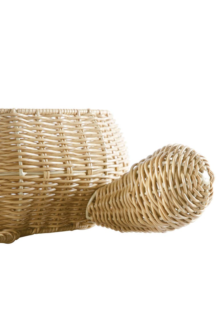 Turtle Washable Wicker Floor Basket, Alternate, color, Brown