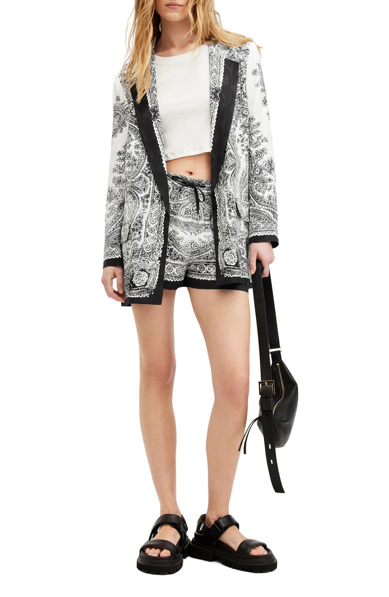 AllSaints Aleida Rafaella Blazer, Alternate, color, Black/ White