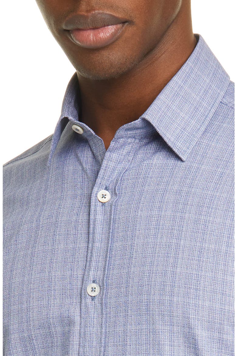 Classic Fit Plaid Button-Up Shirt, Alternate, color, NAVY