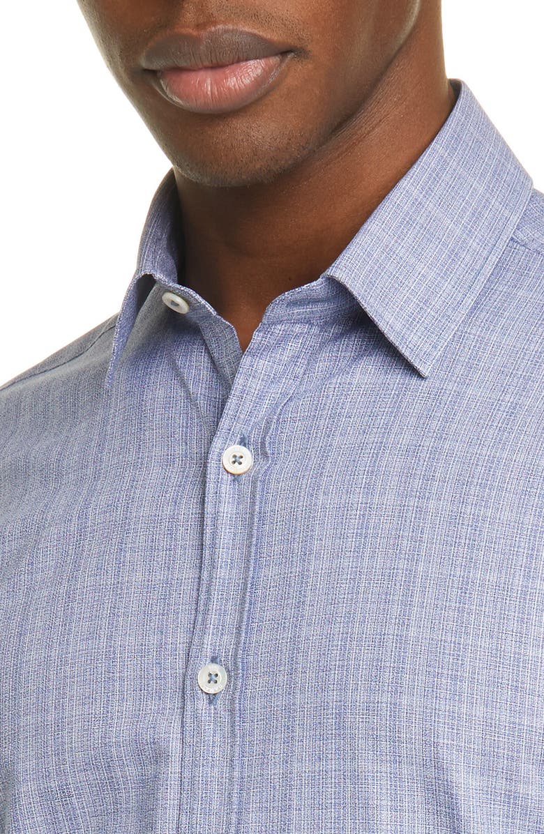 Canali Classic Fit Plaid Button-Up Shirt, Alternate, color, 