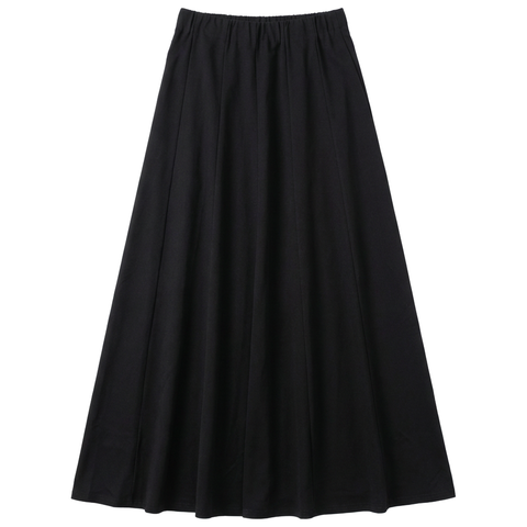 Panel Elastic Waist Maxi Denim Skirt