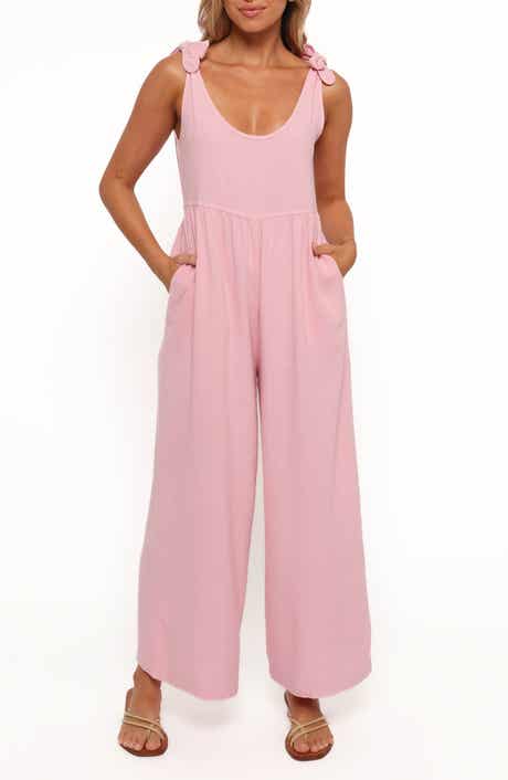 Petal & Pup Ayla Tie Shoulder Wide Leg Linen Jumpsuit