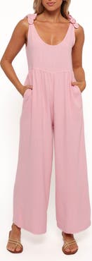 Petal & Pup Ayla Tie Shoulder Wide Leg Linen Jumpsuit