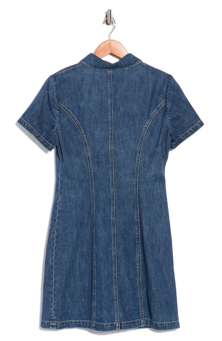 Alice + Olivia Jamie Denim Mini Shirtdress, Alternate, color, 