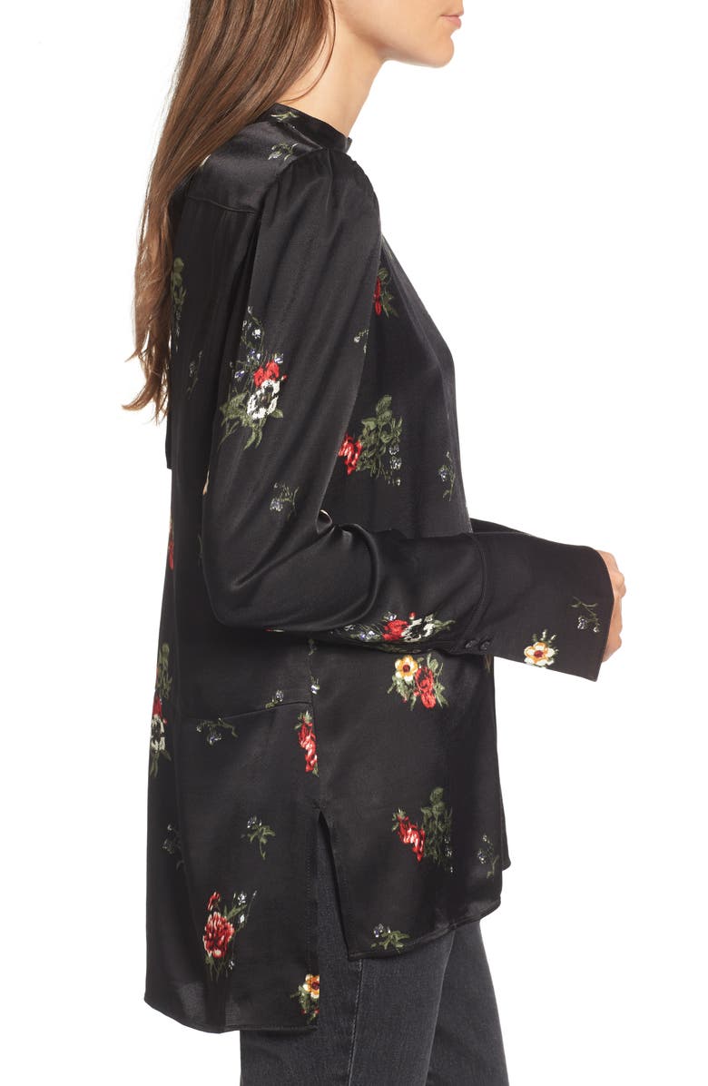 Treasure & Bond x Something Navy Satin Tunic, Alternate, color,