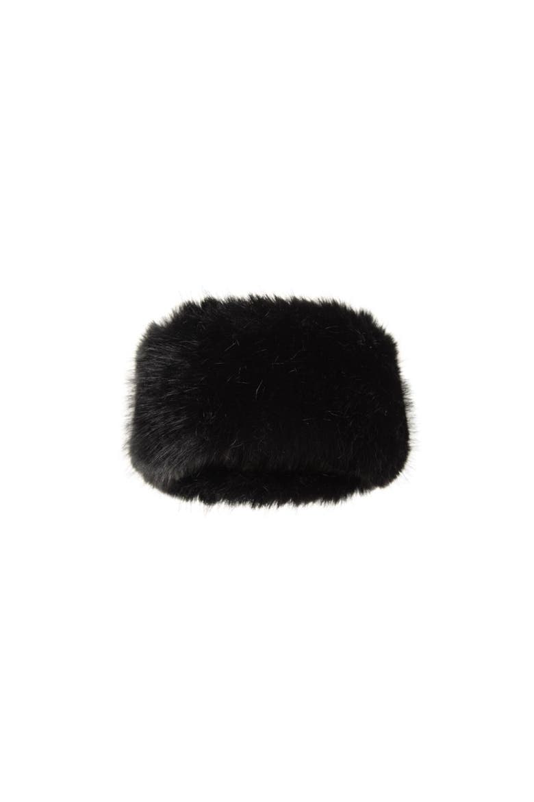 Faux Fur Thermal Headband, Alternate, color, Black