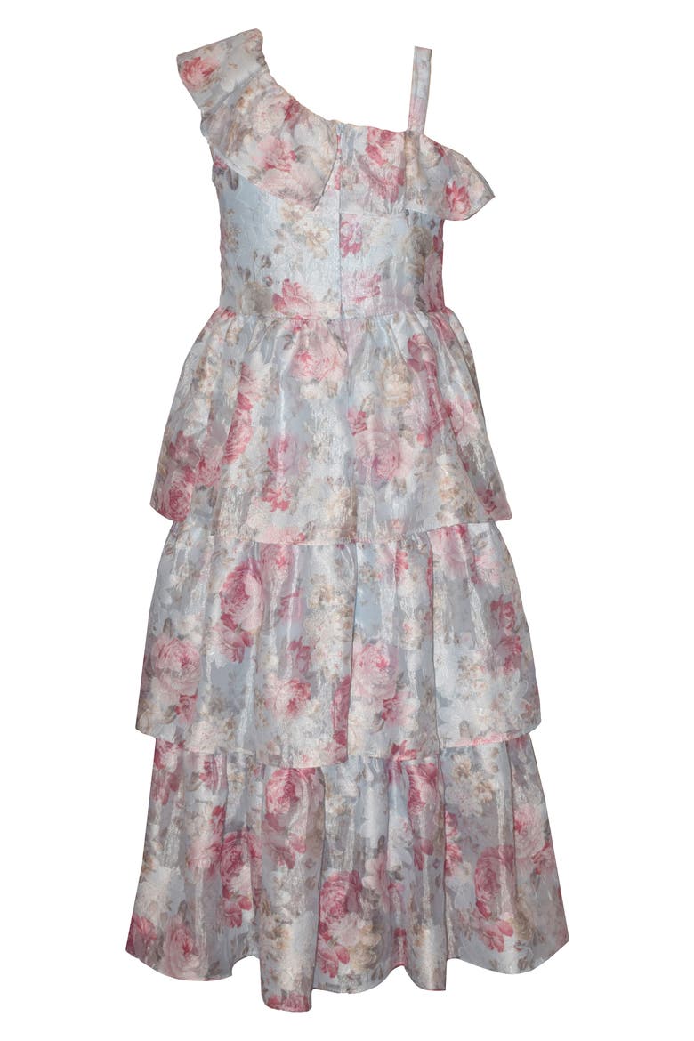 Kids' Floral Tiered Dress, Alternate, color, BLUE FLORAL