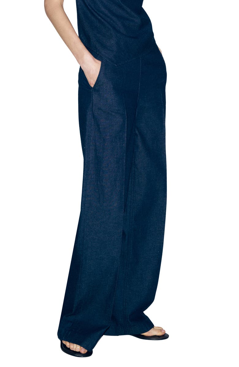 MANGO Flat Front Jeans, Main, color, Open Blue