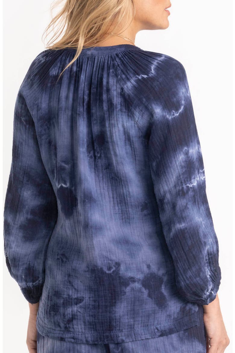 Tie Dye Gauze Top, Alternate, color, Milky Way Navy Tie Dye