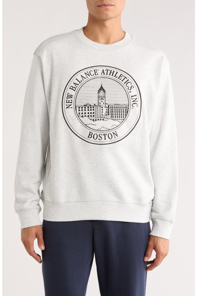 Crest Crewneck Sweatshirt, Main, color, ASH HEATHER