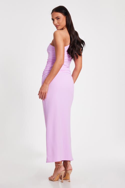 Quiz Scuba Crepe One Shoulder Buckle Detail Maxi Dress In Lilac
