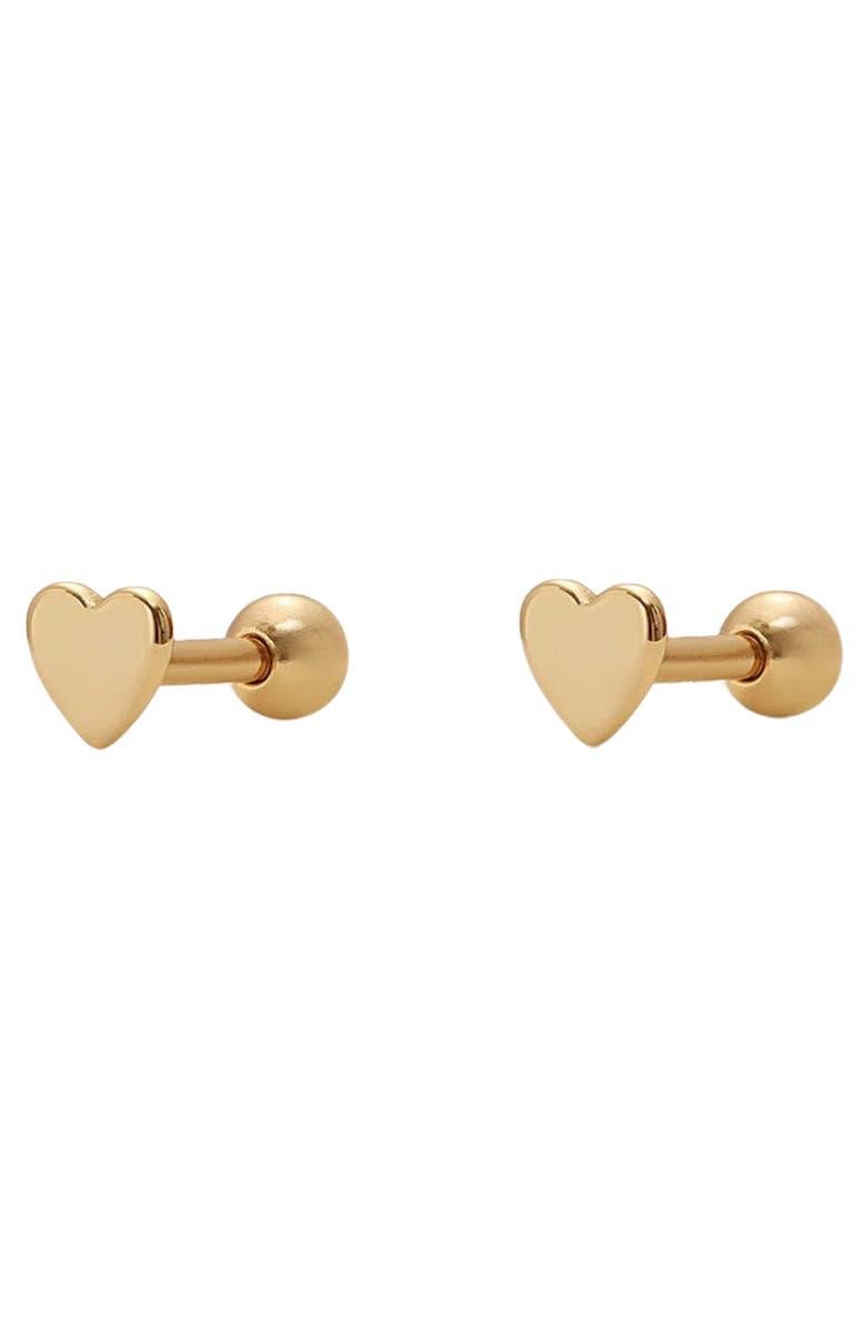 MADE BY MARY Heart Stud Earrings, Alternate, color, Silver