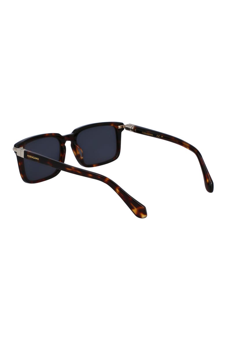 Gancini Evolution 56mm Rectangular Sunglasses, Alternate, color, DARK TORTOISE