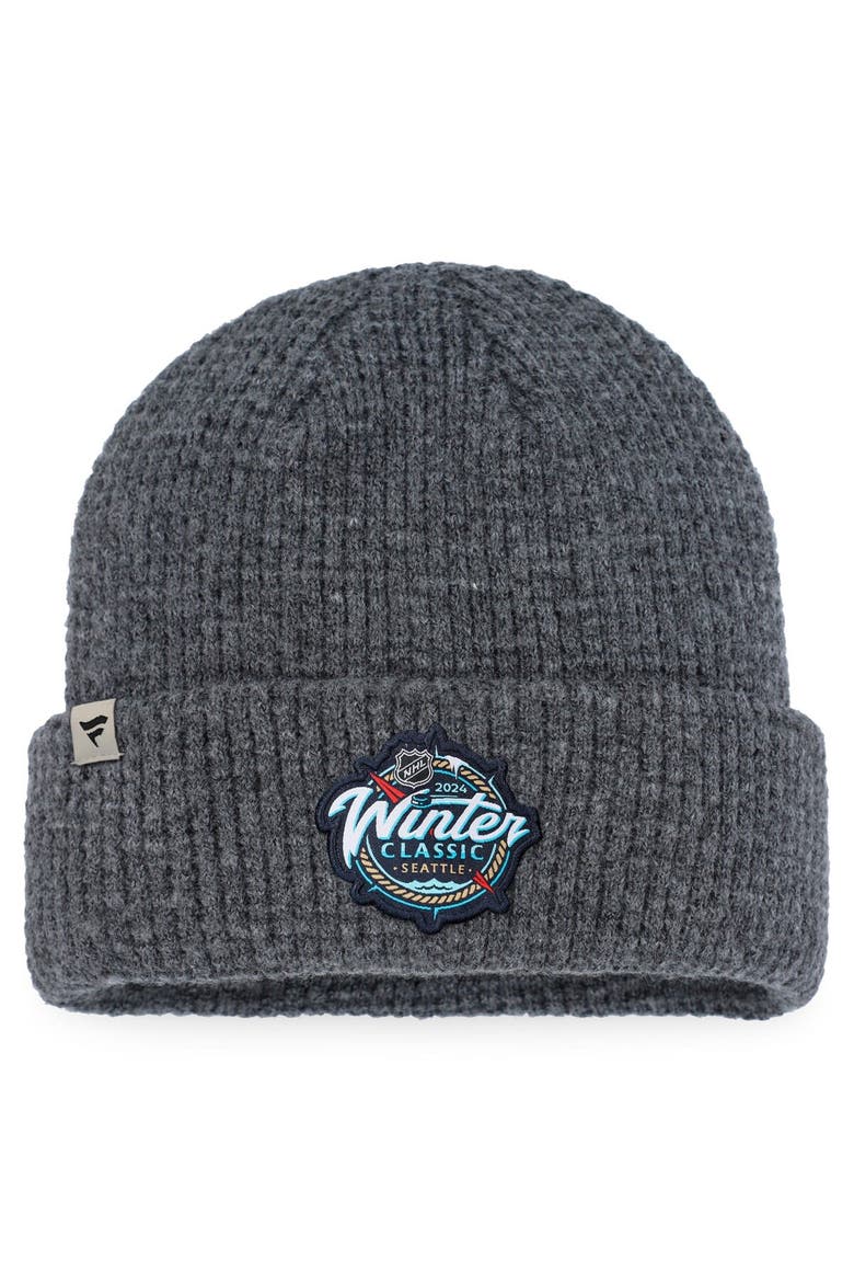 Men's Fanatics Branded Vegas Golden Knights Charcoal 2024 NHL Winter Classic Fisherman Cuffed Knit Hat, Alternate, color, Charcoal