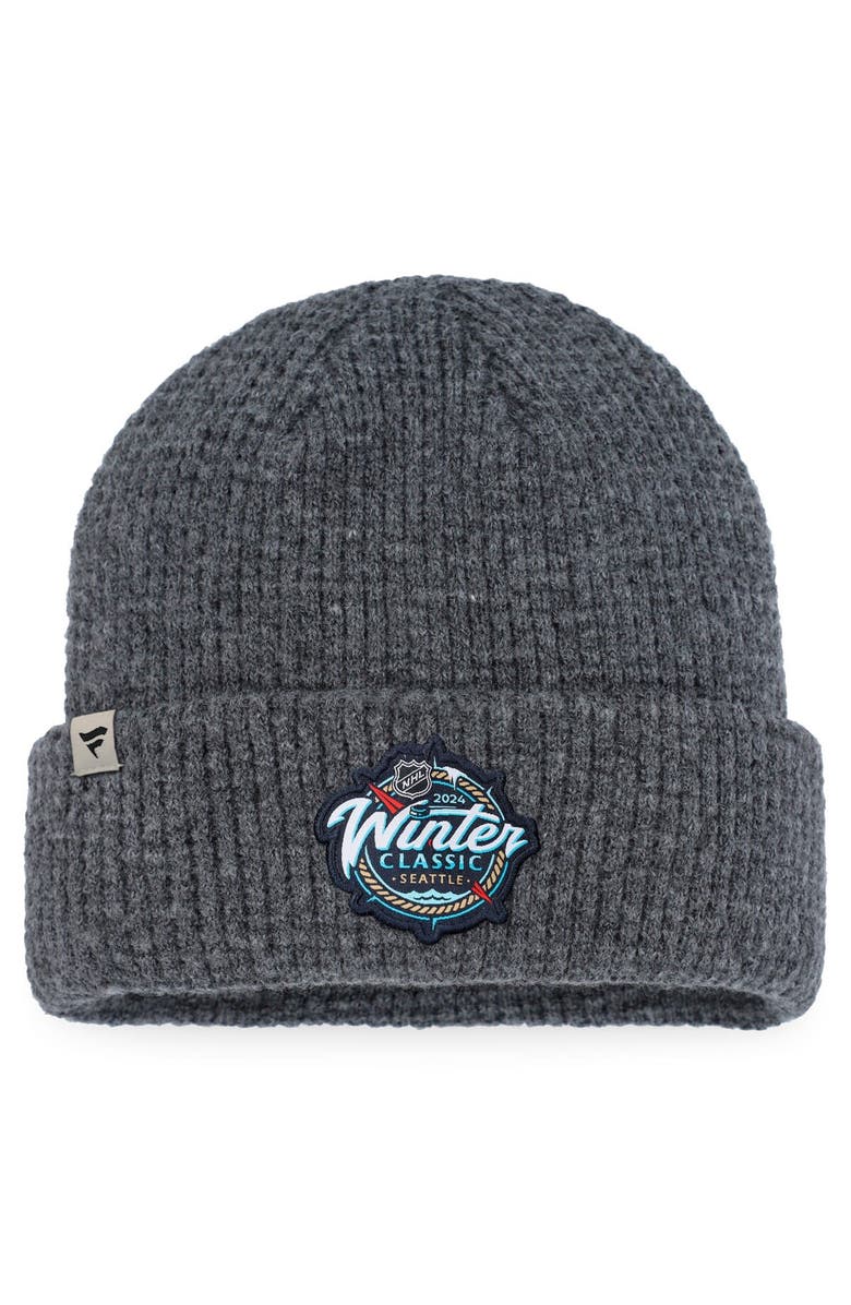 FANATICS Men's Fanatics Branded Vegas Golden Knights Charcoal 2024 NHL Winter Classic Fisherman Cuffed Knit Hat, Alternate, color, Charcoal