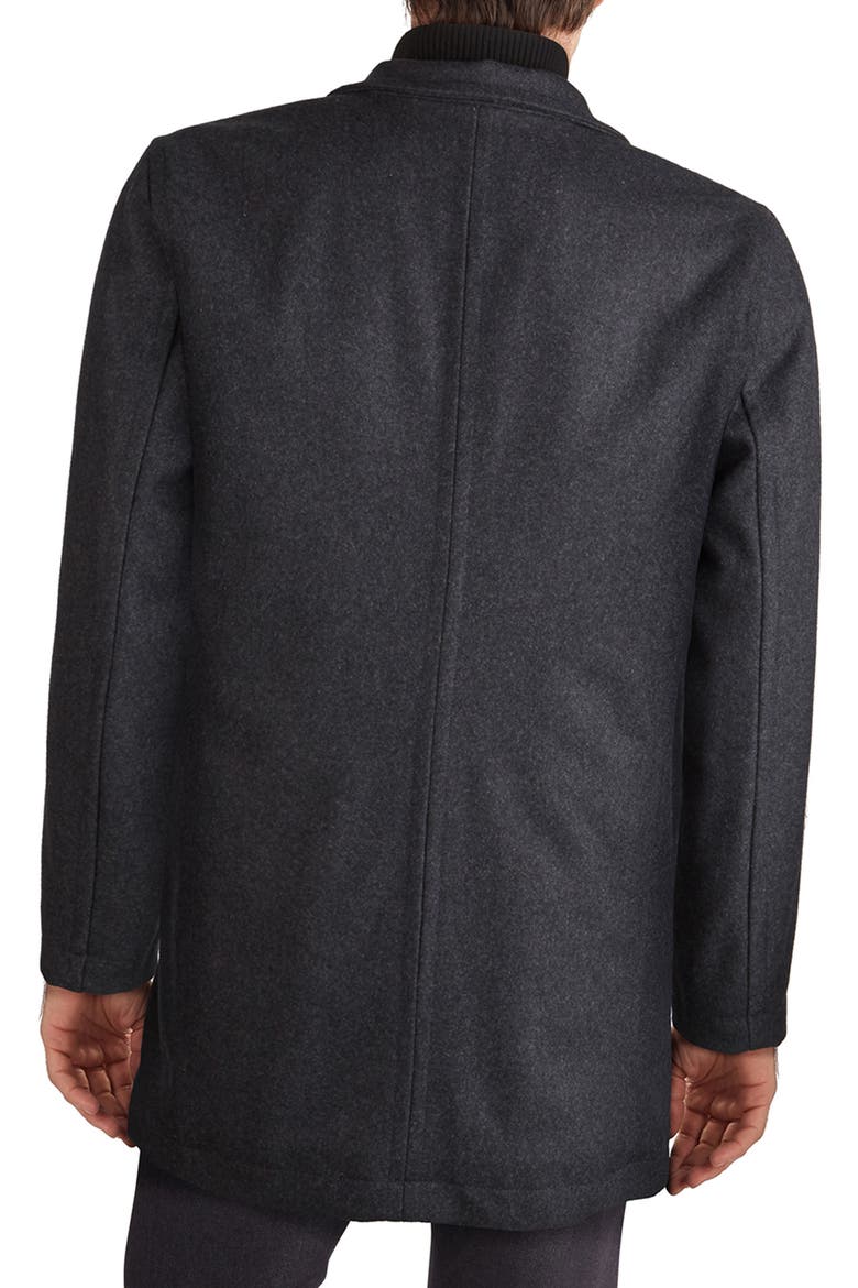 Signature Melton Wool Blend Topcoat, Alternate, color, CHARCOAL