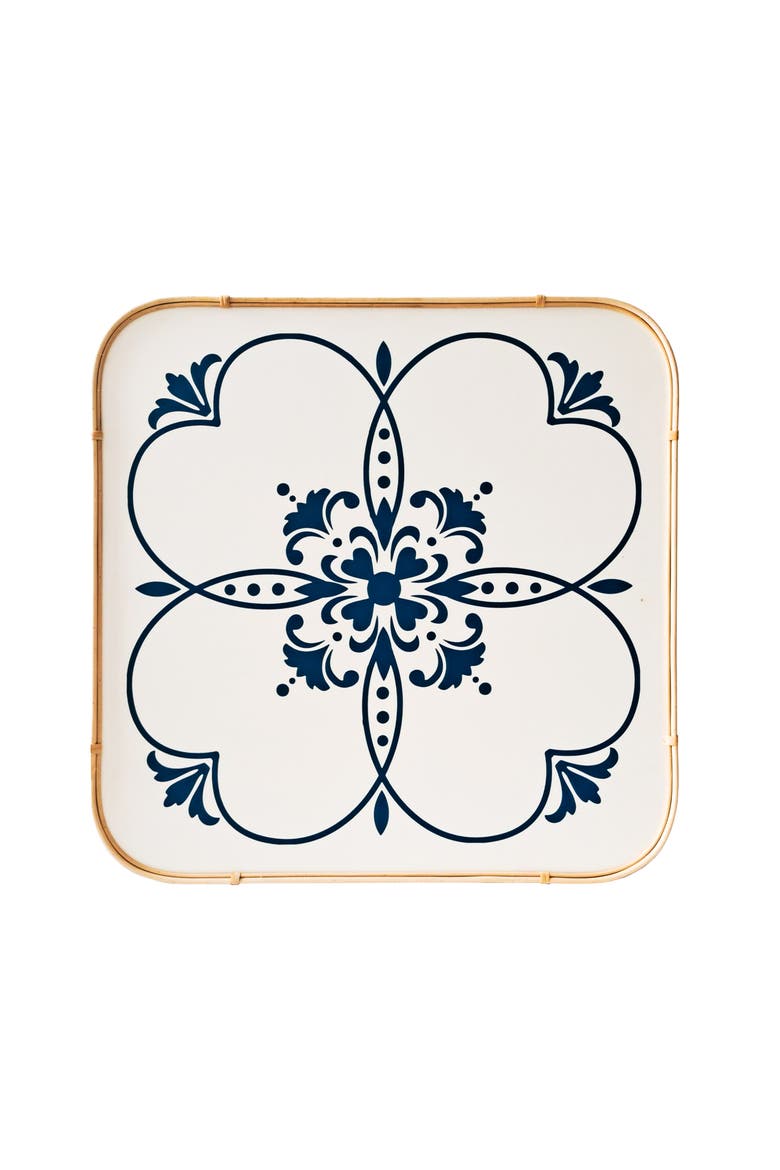 Floral Tile Wall Decor, Main, color, White