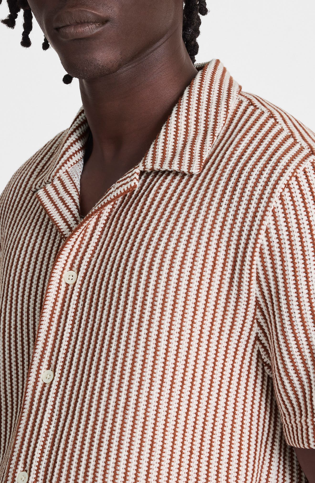 Textured Knit Camp Shirt - image 2
