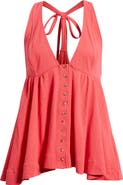 Free People Valerie Halter Neck Cotton Tunic Top