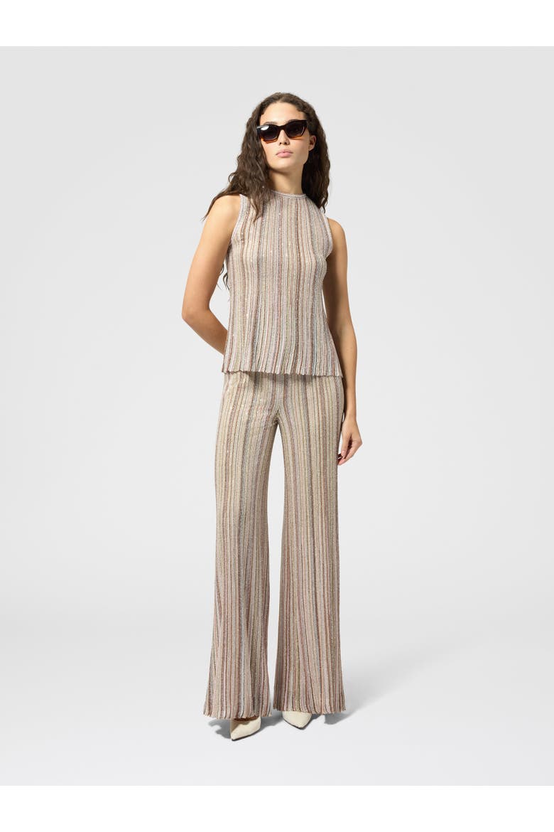 Sleeveless Ribbed Top With Sequins, Alternate, color, Pink