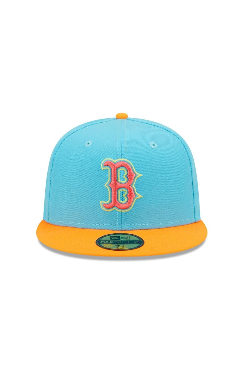 Men's New Era Blue/Orange Boston Red Sox Vice Highlighter 59FIFTY Fitted Hat, Alternate, color, Blue