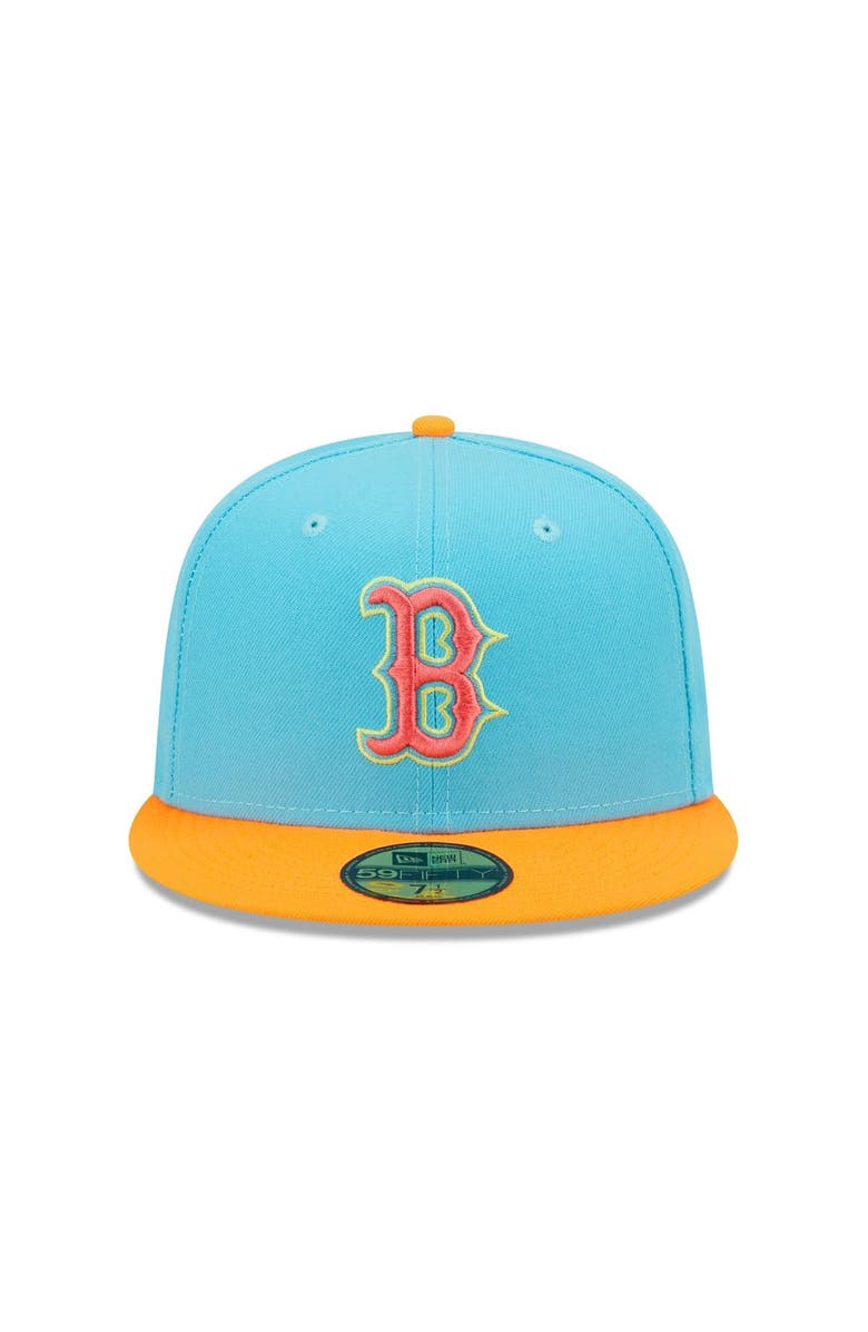 New Era Men's New Era Blue/Orange Boston Red Sox Vice Highlighter 59FIFTY Fitted Hat, Alternate, color,