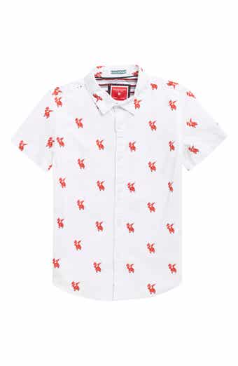 Kids' Dabbing Santa Short Sleeve Button-Up Shirt