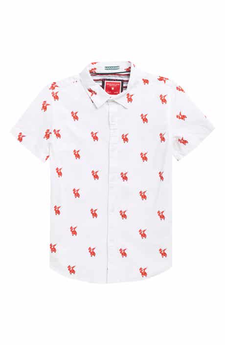 Kids' Dabbing Santa Short Sleeve Button-Up Shirt