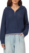 Scotch & Soda 3/4 Zip Pointelle Pullover Sweater