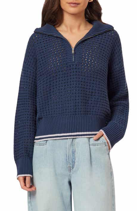 Scotch & Soda 3/4 Zip Pointelle Pullover Sweater