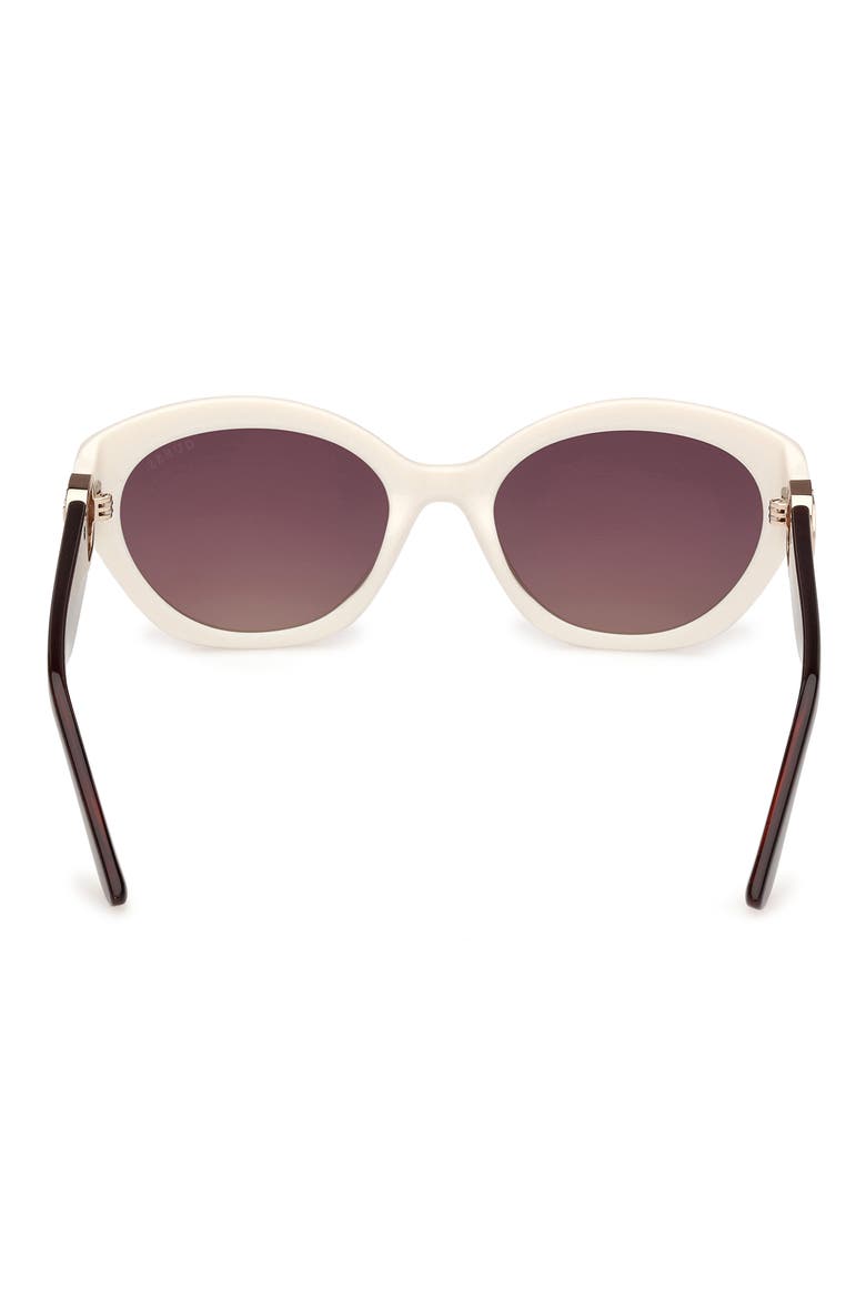 Oval Sunglasses, Alternate, color, WHITE / GRADIENT SMOKE