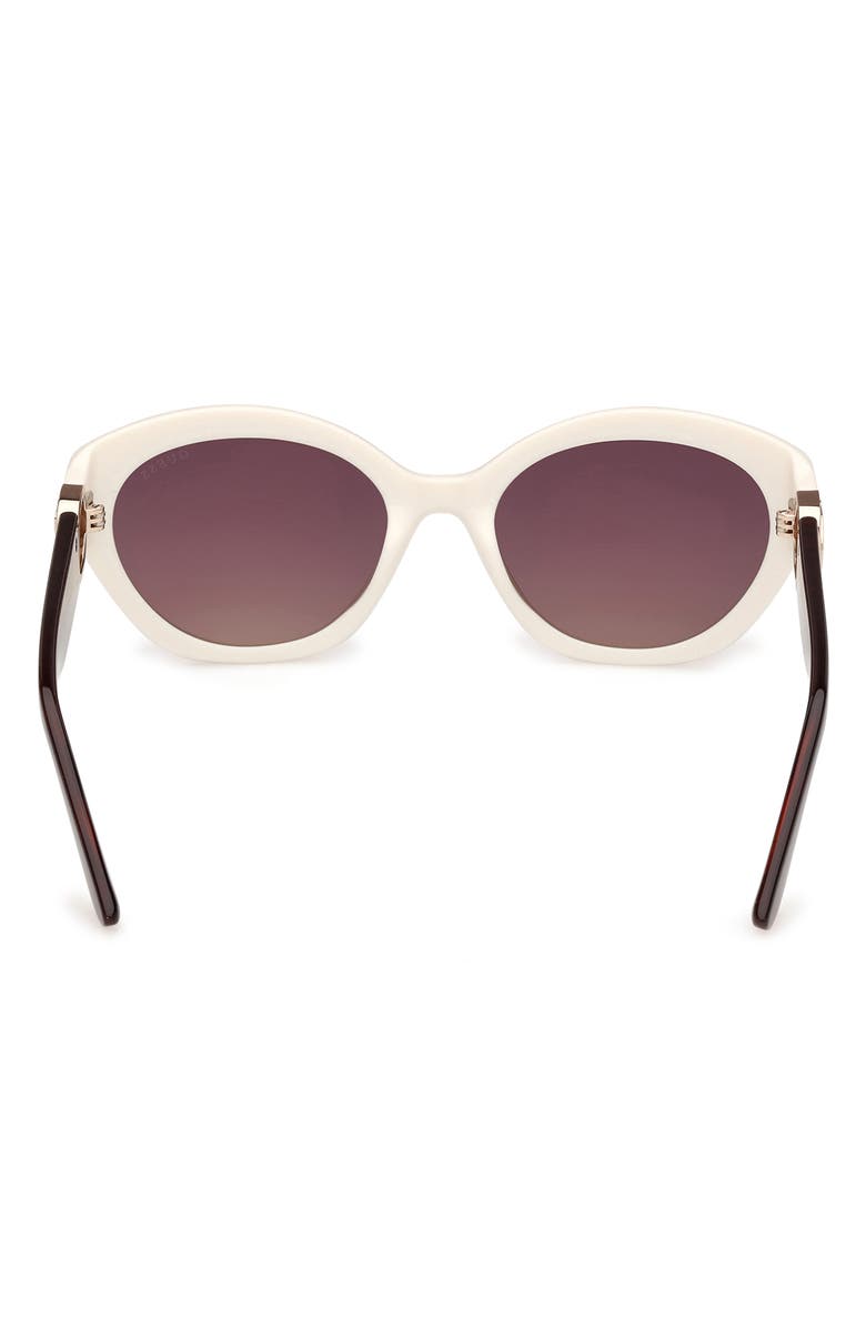 GUESS Oval Sunglasses, Alternate, color, White / Gradient Smoke