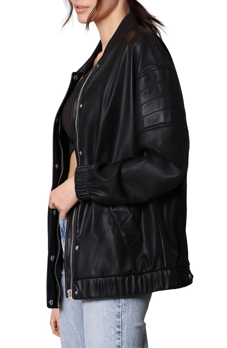 Avec Les Filles Relaxed Fit Faux-Ever Leather<sup>™</sup> Bomber Jacket, Alternate, color, 