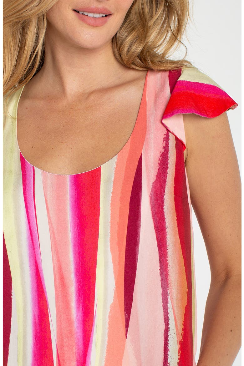 Print Flutter Sleeve Top, Alternate, color, PINK MULTI