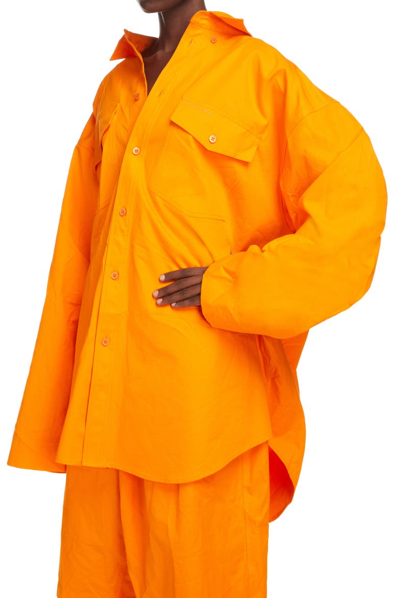 Oversize Cotton Twill Shirt, Alternate, color, ORANGE