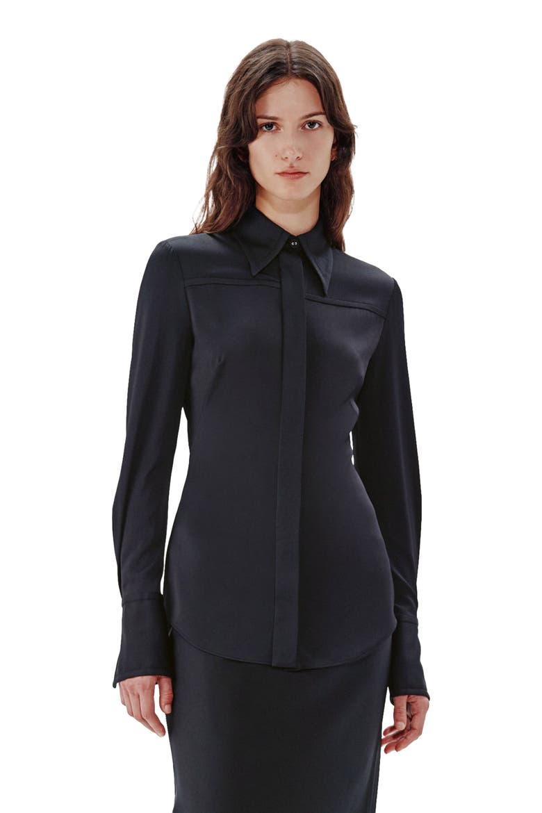 Bias Seamed Shirt, Main, color, Black