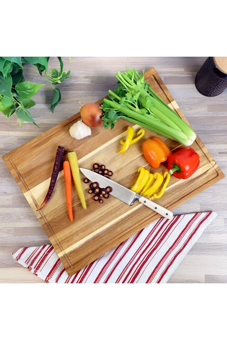 Acacia Wood 24 x 18 Inch Large Cutting, Prep and Serving Butcher Cutting Board, Alternate, color, Acacia