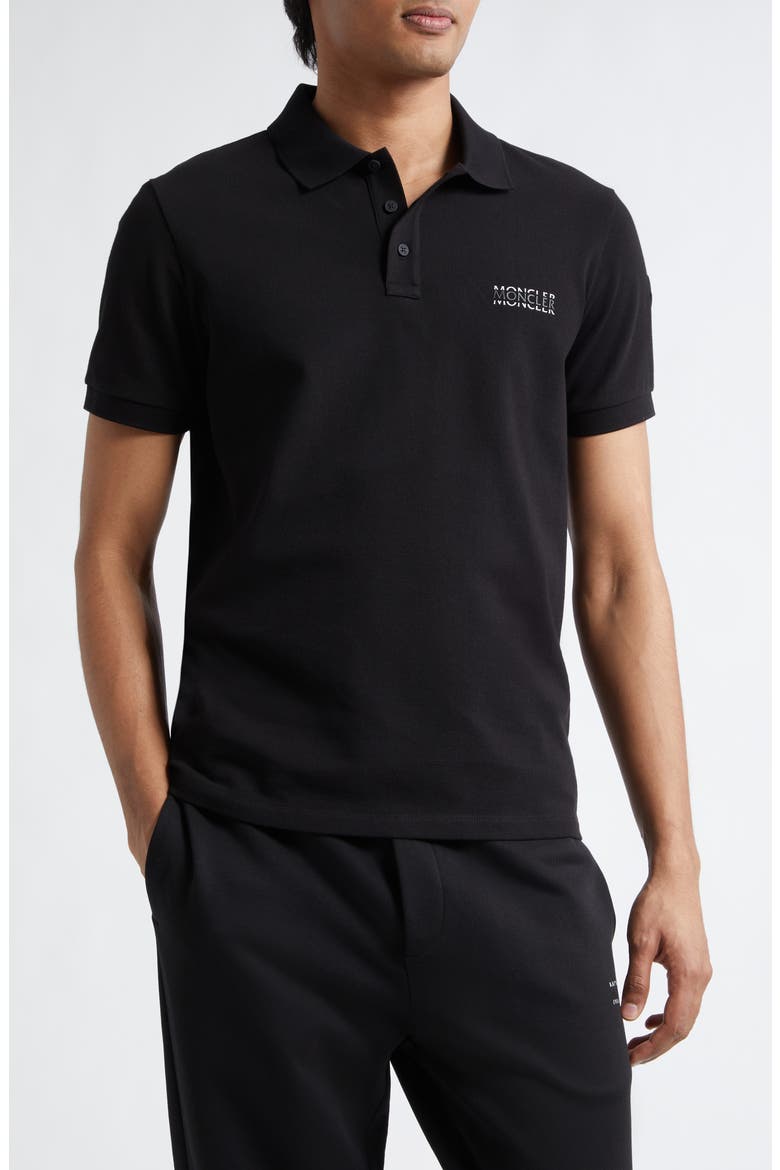 Logo Cotton Polo, Main, color, BLACK
