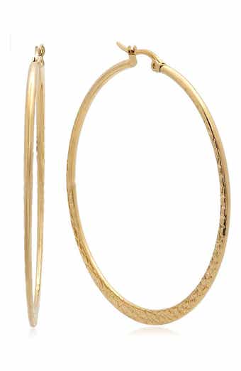 18K Gold Plated Stainless Steel Hoop Earrings