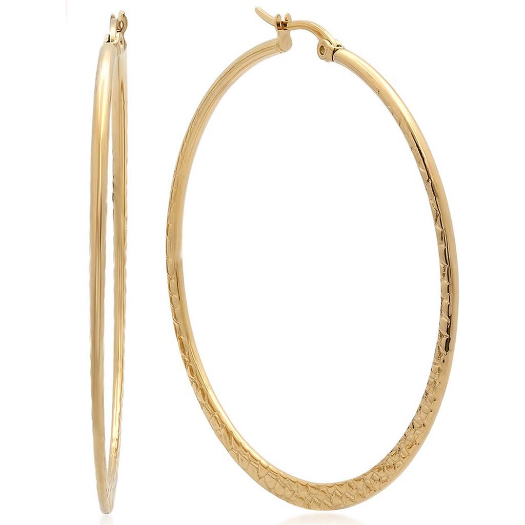 STEELTIME 18K Gold Plated Stainless Steel Hoop Earrings at Nordstrom Rack
