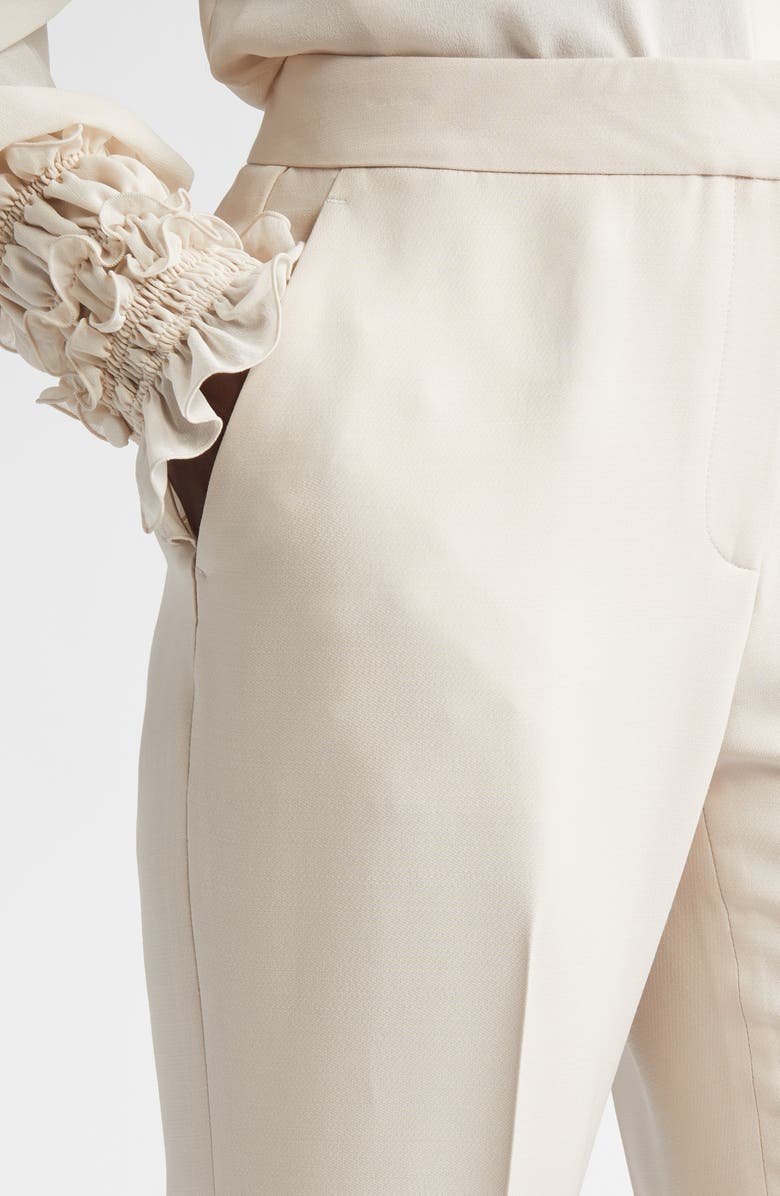 Lafayette 148 New York Saint Mark's Wool & Silk Crepe Flare Pants, Alternate, color, Pearl