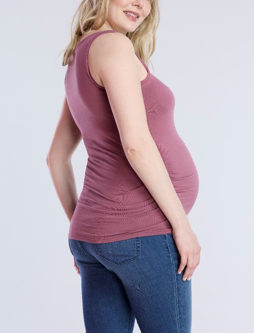 MOTHERHOOD MATERNITY MOTHERHOOD MATERNITY SCOOP NECK SIDE-RUCHED MATERNITY TANK TOP
