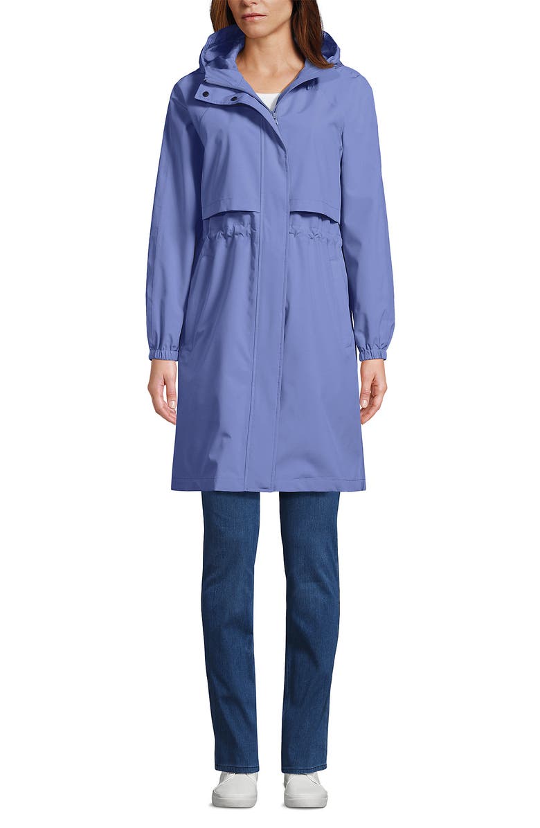 Lands' End Squall Packable Long Raincoat, Alternate, color, Light Periwinkle