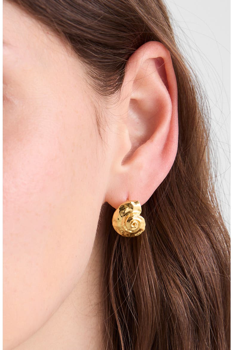 Shell Hoop Earrings, Alternate, color, ANTIQUE GOLD