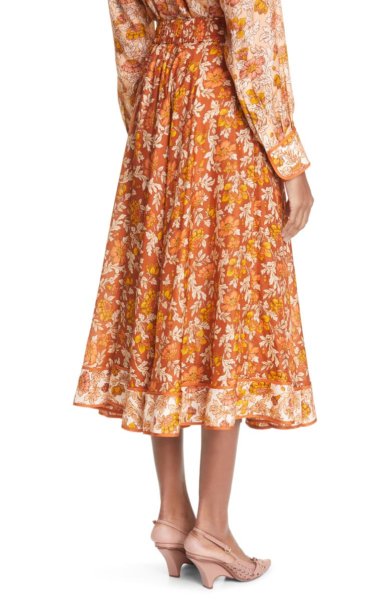 Zimmermann Andie Floral Silk Skirt, Alternate, color, 