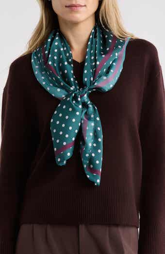 Polka Dot Print Satin Scarf