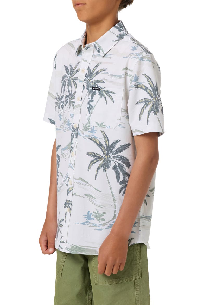 Kids' UPF Slub Standard Woven Short Sleeve Button-Up Shirt, Alternate, color, TOFU