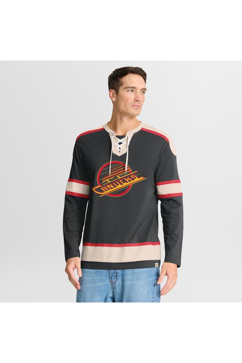 Men's Fanatics Black Vancouver Canucks Vintage Top Shelf Long Sleeve Shirt, Main, color, Black
